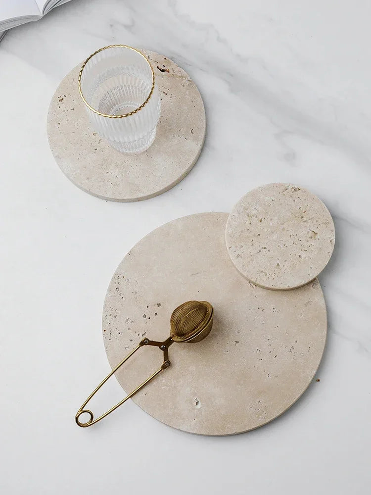 Axya Wabi Sabi Stone Coasters for Table, Photography Props, Home Decor