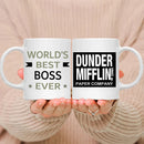 Funny Ceramic White Coffee Mug Set for Boss, Perfect Birthday & Christmas Gifts, by Axyaa.