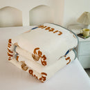 Axyaa Cartoon Pattern Flannel Blanket: Cozy Soft Plush Lightweight Throw for Sofa
