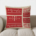 Axyaa Red Typography Pattern Pillow Cover - for Sofa, Bedroom, Car