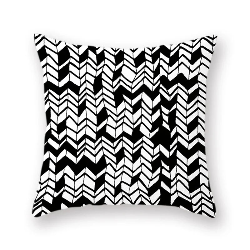 Axyaa Abstract Geometry Letter Print Cushion Cover - 45x45cm