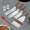 Axyaa BBQ Tool Set with Wooden Handle and Iron Plate - Stainless Steel Shovel