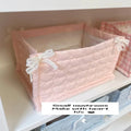Axyaa Quilted Square Storage Basket: Cute Korean Organizer for Home Decoration