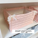 Axyaa Quilted Square Storage Basket: Cute Korean Organizer for Home Decoration
