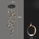 Axyaa Crystal Chandelier Stair Pendant Living Room Lighting Modern Interior Pendant Lights