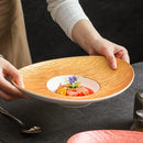 Axyaa Gold Ingot Straw Hat Plate: High-Grade Ceramic Western Restaurant Dessert Plate