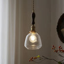 Axyaa Wood LED Pendant Lamp American Vintage Nordic Copper Glass Hanging Light