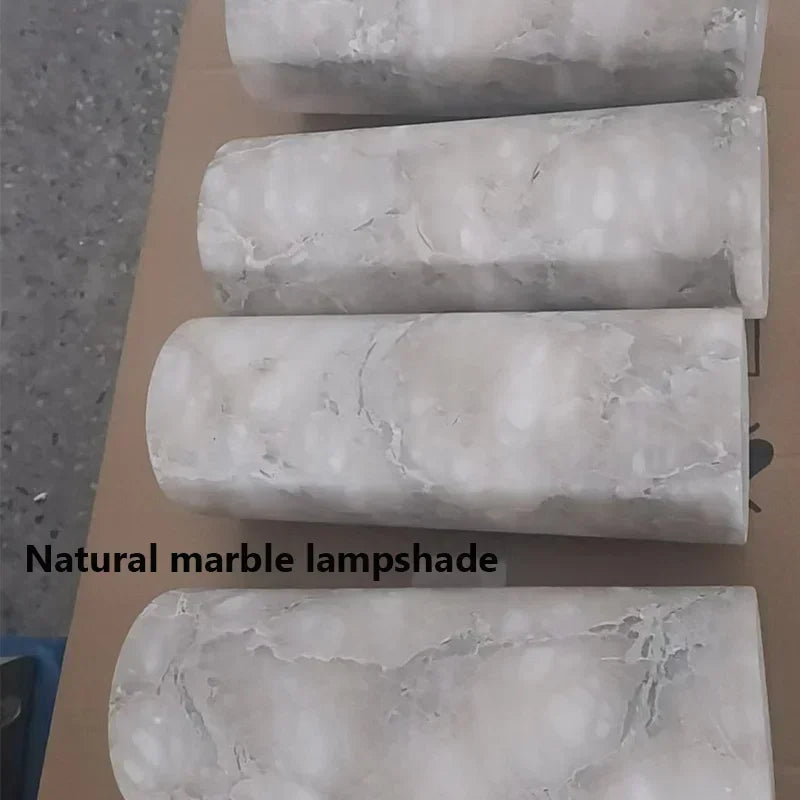Natural Marble Copper Wall Lamp for Home Decor Sconce with E14 Bulb Fixtures