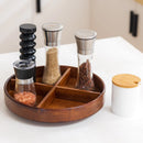 Axyaa Bamboo Rotating Seasoning & Cosmetic Storage Rack