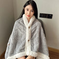 Axyaa Thermal Shawl Blanket: Thick Coral Fleece, Multi-functional, Cozy Lamb Fleece Blanket