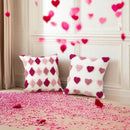 Axyaa Pink Circle Velvet Heart Jacquard Pillowcase 45x45 - Home Sofa Decoration