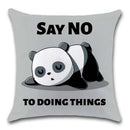 Axyaa Panda Cartoon Cushion Cover – 45x45cm Polyester Throw Pillowcase for Home Decor