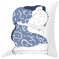 Axyaa Abstract Geometric Pillowcase in Nordic Blue Purple - Peach Skin Fabric