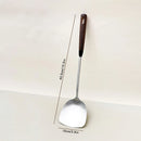 Axyaa Stainless Steel Turner with Wooden Handle - Kitchen Cooking Utensil