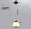 Axyaa Retro Glass Pendant Chandelier: Elegant LED Hanging Light for Home Dining Hall Bedroom