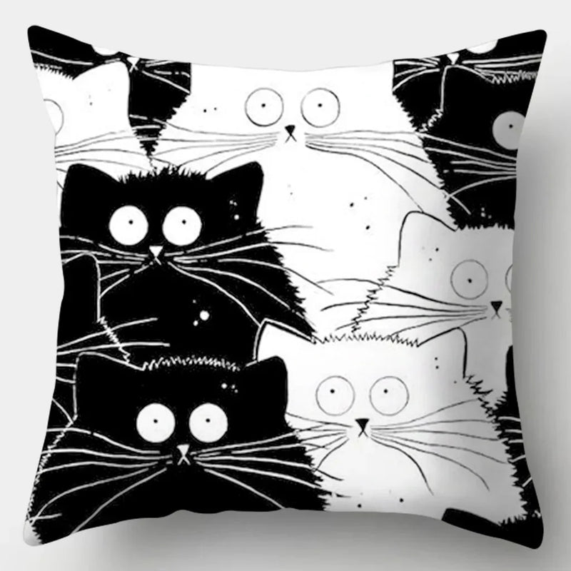 Watercolor Cat Pillowcase by Axyaa - 45cmX45cm Square Sofa Pillow - Loving Cat Design