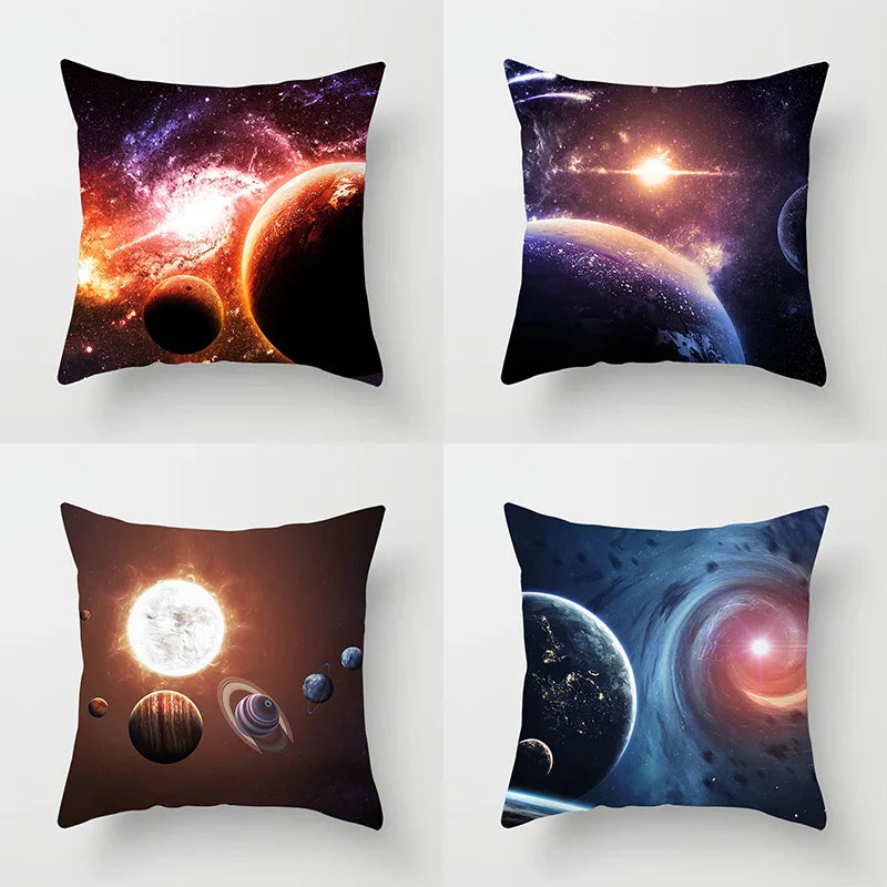 Axyaa Starry Sky Landscape Planet Series Pillowcase for Futuristic Home Decor