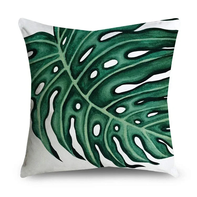 Axyaa Tropical Plant Leaves Pillowcase 45*45cm