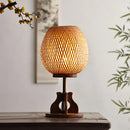 Axyaa Bamboo Desk Lamp: Bedroom Zen Retro Chinese Style LED Light