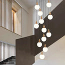 Axyaa Crystal Chandelier Stair Pendant Lamp Living Room Interior Lighting