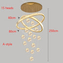 Axyaa Crystal Chandelier for Modern Home Stair, Living Room, Dining Room Lighting