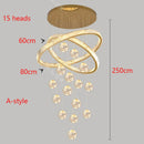 Axyaa Crystal Chandelier for Modern Home Stair Living Dining Room Lighting