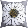 Yellow Grey Flower Pillowcase 45cm Double-Sided Print Cover for Home Decor by Axyaa