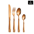 Axyaa Rose Gold Stainless Steel Cutlery Set - 24pcs Family Hotel Dining Kit