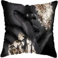 Axyaa Black Gold African Lady Woman Art Deco Pillowcase