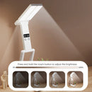 Axyaa Foldable Desk Lamp with Clock & USB Charging, Rechargeable LED Reading Light.