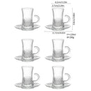 Axyaa Glass Coffee Cup Dish Set - Elegant European High-end Design
