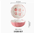 Axyaa Ceramic Salad and Fruit Dessert Bowl Set for Household Air Fryer, Blessings Gift Tableware