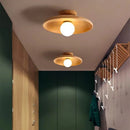 Axyaa Japanese Style Wood LED Ceiling Light for Living Room and Bedroom