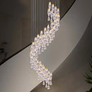 Axyaa Luxury Acrylic LED Chandelier Staircase Villa Pendant Light Fixtures