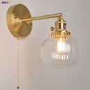 Axyaa Nordic LED Wall Light Fixture Clear Glass Rotating Bedside Lamp