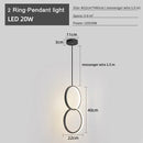 Axyaa Black Circles LED Chandelier with Remote Control for Living Room and Bedroom