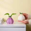 Axyaa Ceramic Onion Vase for Hydroponic Plants and Home Decor