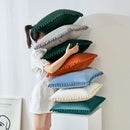 Axyaa Green Velvet Pompom Throw Pillow Cover Luxury European Style
