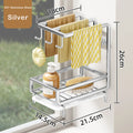 Axyaa Kitchen Dishcloth Holder Drying Hanger with Drain Pan - Sink Rack