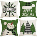 Axyaa Christmas Snowman Pattern Cushion Cover for Sofa, Bedroom, Car