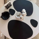 Axyaa Cream Black Dining Table Placemats Set for Kitchen Indoor Outdoor