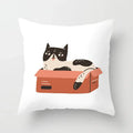Axyaa Naughty Cat Home Decor Cushion Cover Square Polyester Pillowcase 45x45cm