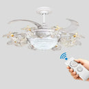Axyaa Crystal European Luxury Ceiling Fan Chandelier with Remote Control