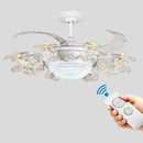 Axyaa Crystal European Luxury Ceiling Fan Chandelier with Remote Control