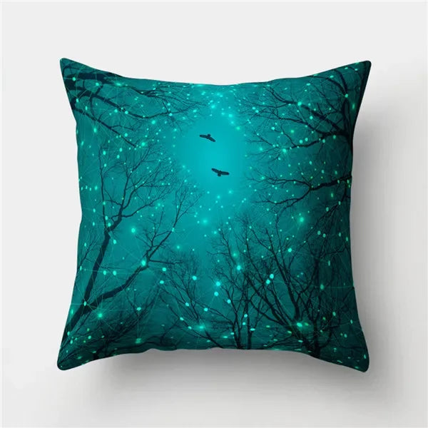 Axyaa Sky Landscape Print Polyester Pillowcase for Home Decor