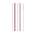 Axyaa Pink Glass Straw - Reusable Borosilicate Drinking Straw Kit with Cleaning Brush