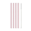 Axyaa Pink Glass Straw - Reusable Borosilicate Drinking Straw Kit with Cleaning Brush