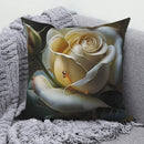 Axyaa Rose Flower Print Square Cushion Cover Pillowcase