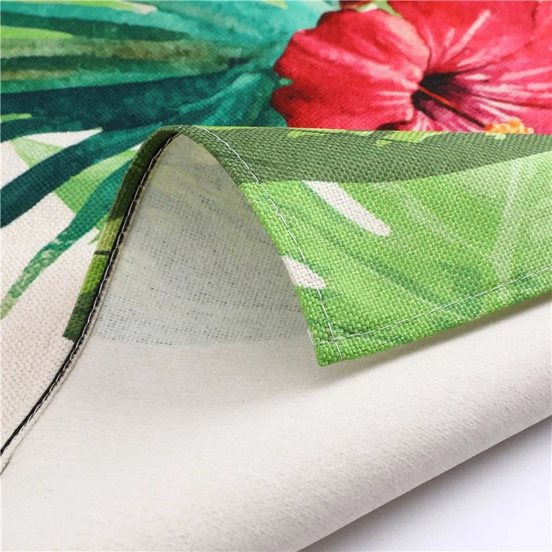 Axyaa Large Leaves Kitchen Ladies' Apron - Tropical Plants Design