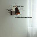 Axyaa Loft Wood LED Wall Light Fixture Vintage Walnut Bedside Lamp